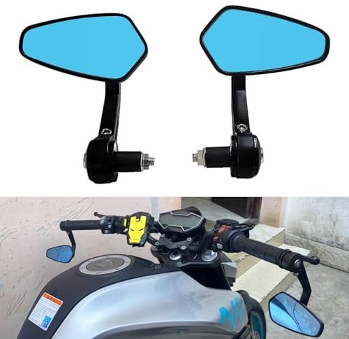 Heart Horse Motorradspiegel für Lenker, Motorrad Seitenspiegel für 17-19mm Lenker inneres Loch, blendfreie Lenkerendenspiegel Motorrad, Lenkerseitenspiegel Ersatz für Scooter Ducati Yamaha Kawasaki