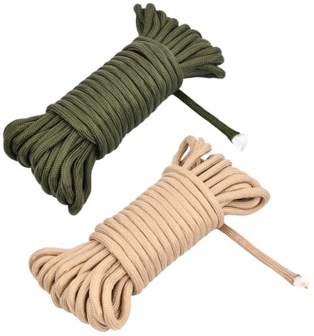 2 Stück 6mm Paracord 550 Seil, Nylonseil, 10M Multifunktional Outdoor Seil, Reepschnur, Sonnensegel Seil, Wäscheleine für Camping und Garten