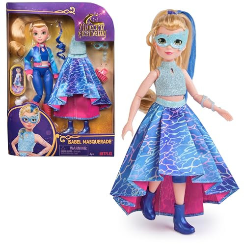 Unicorn Academy, Isabel Maskerade Ball Puppe mit 11 Zubehörteilen 24,1 cm Puppen & Einhorn Spielzeug für Mädchen