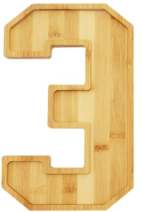 12 Wooden Charcuterie Number Fillable Board Box, Fruit Cheese Platter Vegetable Food Dish, Reuseable Serving Tray for Home Decor, Birthday Party Decorations (3)