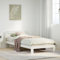 vidaXL Massivholzbett, Holzbett ohne Matratze, Bettgestell mit Kopfteil Lattenrost, Bett Einzelbett für Schlafzimmer, Weiß 75x190cm Kiefernholz