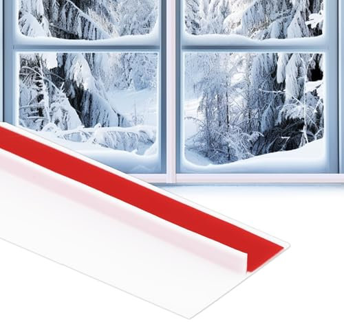 Soengsau T-förmiger Silikon-Wetterabisolierungs-Zugluftstopper, 609,6 cm L x 5 cm B, selbstklebender Dichtungsstreifen für Duschtürspalten, Weiß