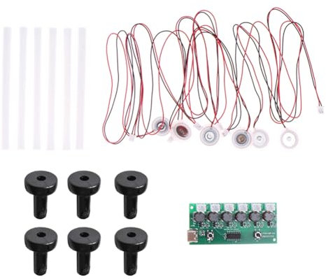 Oewnvmd Módulo Humidificador Kit de Bricolaje Tablero de Control de Nebulización Nebulizador Ultrasónico Controlador de Niebla Placa de Circuito 6 Boquillas