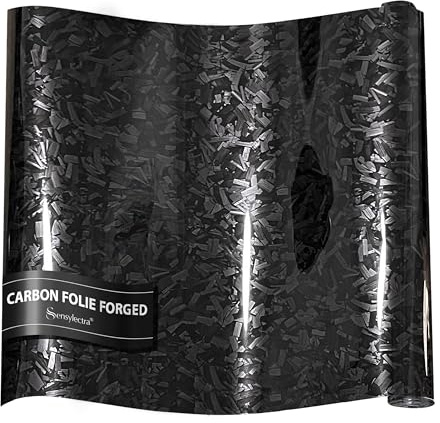 Sensylectra Carbon Folie Forged,150 * 30cm Geschmiedete CarbonFolie Autofolie,Selbstklebend Schmiedeoptik-Autofolie