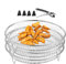 Fryer Cooking Racks, 3X Stackable Grill Baskets, Multi-Layer Kitchen Stand, Versatile Fryer Accessories with Gripper Clip for Steamer and Oven, Stainless Steel