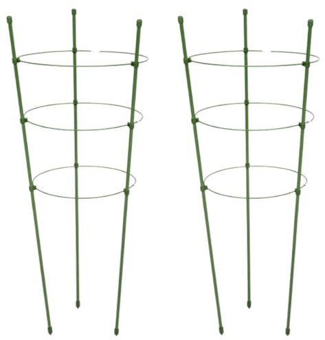 pokm toolsmarket - 2er Set 75cm Rankhilfe Gurkenturm für Pflanzen – Stützringe – Pflanzstütze für Tomaten, Gurken, Kletterpflanzen – Robuster Pflanzenkäfig