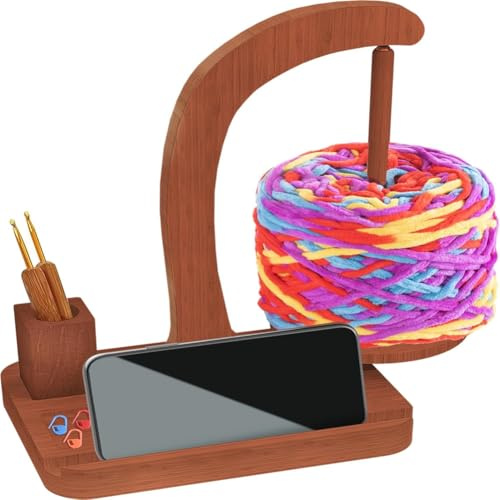 Joselin Upgraded Yarn Holder for Knitting and Crocheting,Magnetic Twirling Mechanism Yarn Spinner,Yarn Ball Holder