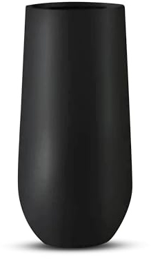 amei Die Amphore Pflanzkübel aus Fiberglas (Schwarz ø 39 cm - h 98 cm) – Blumenkübel in geometrischer Optik – handgefertigter Pflanzenkübel aus Stonefiber – UV-beständig und frostfest