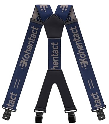 Kohentact Arbeits-Hosenträger Herren, Industrie-Qualität – 5 cm Breit, X-Form, Heavy Duty mit starken Metall-Clips, Elastisch & Verstellbar
