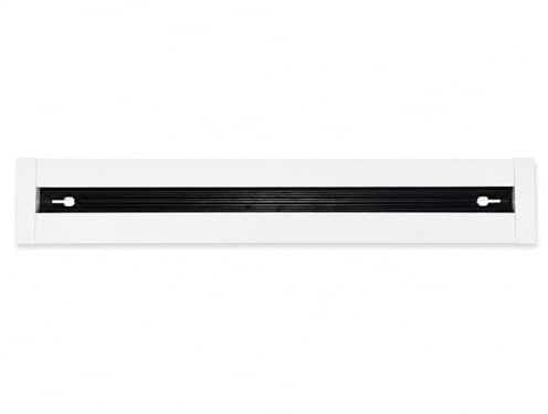Salida de aire lineal de 495 mm de aluminio blanco, para sistemas de aire acondicionado y ventilación, 1 salida de techo y pared, flujo de aire ajustable, para sistemas de entrada y salida de aire