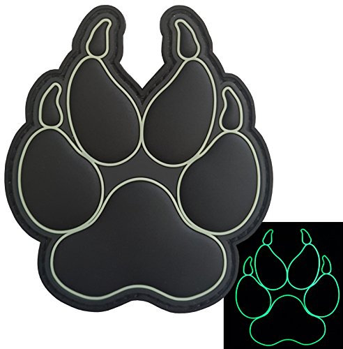 K9 Patch Klett Hund Blackout Glow in the Dark Pfote PVC Patch für Training Diensthund Taktisches Gear Rucksack