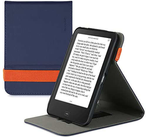 kwmobile Schutzhülle kompatibel mit Tolino Shine 2 HD - Hülle e-Reader mit Schlaufe Ständer - - Dunkelblau