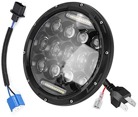 Keenso Car LED Headlight, 7in 300W 6000K High Brightness LED Car Headlights Round LED Projector for