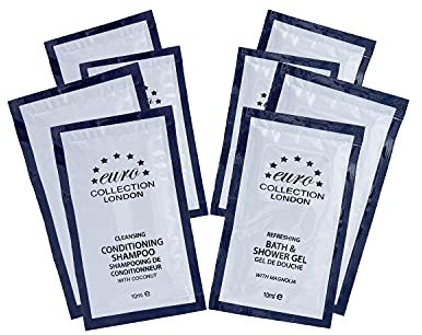 Conditioning Shampoo (with Coconut) + Refreshing Bath & Shower Gel (with Magnolia) Euro 10 Ml Sachets Pack of 200 (100 Each)