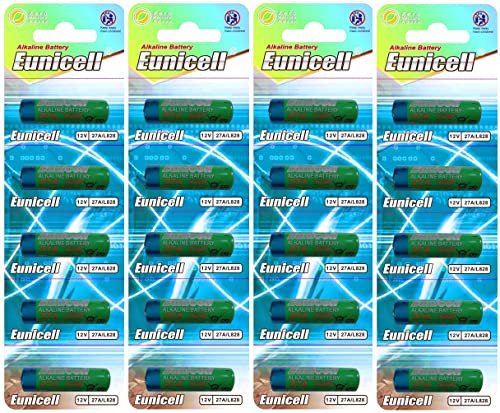 Eunicell 20 x 27 A mercury-free alkaline 12 V battery (4 blister cards of 5 batteries) MN27, A27GA, L828, GP27A disposable FBA