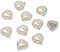 Honbay 10PCS 22mm x 23mm Flatback Heart Shaped Rhinestone White Faux Pearl Embellishments - Glue on