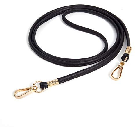 Crossbody Taschenkette Geldbörsen Kette Riemen Ersatzkette Dünner Weicher PU Leder für kleine Tasche,börse,Clutch,Handyhülle (Schwarz - Gold)