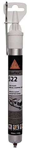 SIKA - Mastic multi-usages - Sikaflex 522, Blanc - Pour caravane et camping-car - Collage et étanchéité - Résiste aux intempéries - Sans isocyanate - Faible émission - Intérieur et extérieur - 100ml