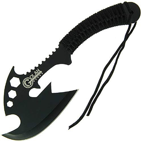 G8DS® Wurfaxt Axt Beil AXT Schwarz Tomahawk inkl. Kopftasche (schwarz, 1)
