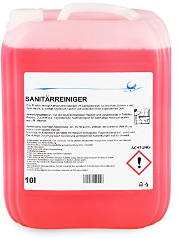 10 Liter Sanitärreiniger | löst aktiv Kalk- & Verschmutzungen | frischer Duft | besonders materialschonend |Profi Qualität - MADE IN GERMANY