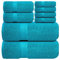 Infinitee Xclusives Premium Bath Towel Set 8-Piece (2 Bath Towels, 2 Hand Towels, 4 Washcloths), Super Absorbent Soft 100% Ring-Spun Cotton for Spa, Gym, Hotel & Bathroom |Serene Teal|