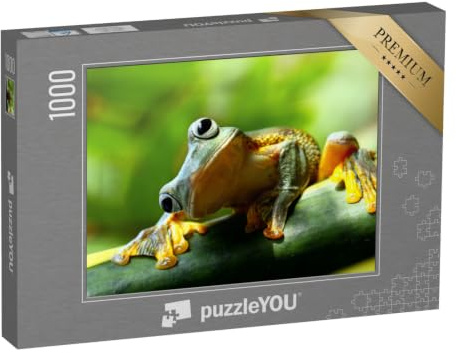 puzzleYOU: Puzzle 1000 Teile „Neugieriger Frosch“ – aus der Puzzle-Kollektion Frösche, Insekten & Kleintiere
