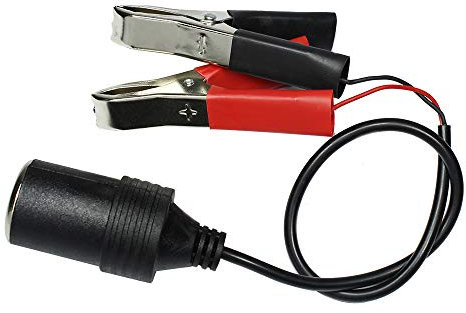 HUIQIAODS 12V Batterieklemmen Terminal Clip-on Zigarettenanzünder im Auto Adapterstecker weiblich, 30A Batterieladegerät Verlängerungskabel Steckdose mit Batterieklemme