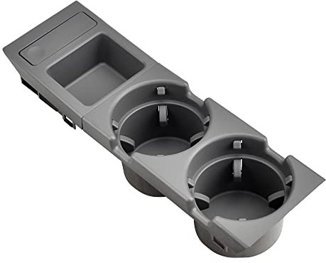 MKptopia Aufbewahrungsbox für Mittelkonsole vorne mit Doppelloch-Design für Münze + Getränkehalter, kompatibel mit B-MW E46 Series 323i 318I 320I 1998-2006, Grau