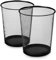 KEPLIN Round Trash Can Bin - 2 Pack Black Non-slip Mesh Bins | Waste Paper Bin | Sturdy Metal Bin Indoor Waste Bin for Home, Bedroom, Office, Bathroom, Living Room, Kitchen
