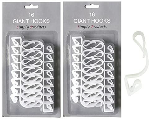 32 Giant Christmas Gutter Hooks Weatherproof Plastic for Hanging Outdoor Christmas String Lights, Fairy Lights or Rope Lights Gutter Clips - (Clear)