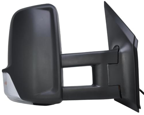 Spieg Rechts Außenspiegel Ersatz für Volkswagen Crafter 2009-2017 | Mercedes Sprinter 2007-2017 Langer Arm, Elektrisch Verstellbar, Manuell Einklappbar Beheizt Blinklicht Schwarz (Beifahrerseite)