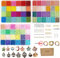 34470pcs Bunte Perlen Für Armbänder Ketten Ringe Handykette 2mm 3mm 4mm Glasperlen Selber Machen Set Perlen zum Auffädeln Kinder Erwachsener DIY Perlen Kit zu Geburtstag,Feiertag,Party,Weihnachten