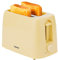 GEEPAS 2 Slice Toaster | 6 Browning Levels with Cancel Function | For Thin Small Bread Slice, Removable Crumb Tray Cool Touch Housing High Lift | Space-Saving Design | 1 Yr Warranty 650W Cream