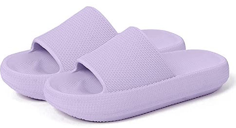 RXLLDOLY Badeschuhe Damen Herren- 45mm Dicke Sohle Badelatschen Damen, Unisex Hausschuhe Schlappen, Rutschfest Weich Schnell Trocknend Badeschlappen Damen Cozy Slides Indoors Outdoors