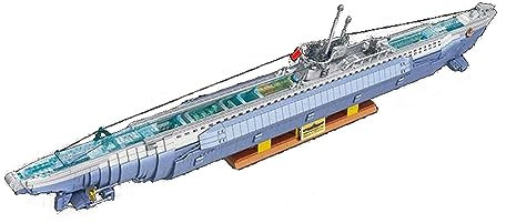barweer UBoot Submarine Schiff Bausteine, Military U Boot Schiffe Modular Buildings Modellbausatz Set für Erwachsene, Flugzeugträger Klemmbausteine Technik, Panlos 628011 (6112 Teile)