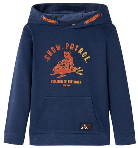 vidaXL Kinder-Kapuzenpullover Marineblau Melange und Orange 128