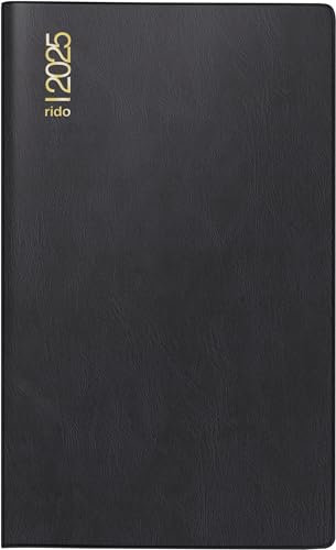 rido/idé Taschenkalender Mod. M-Planer 2025 | A6, Kunststoff, schwarz