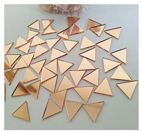Mosaiksteine,mosaiksteine zum basteln Satz von 200 stücke 1/2 Dreieckspiegel Mosaikfliese, dreieckige echte Glasspiegeler DIY Handwerk Zubehör (Color : Rose gold mirror)