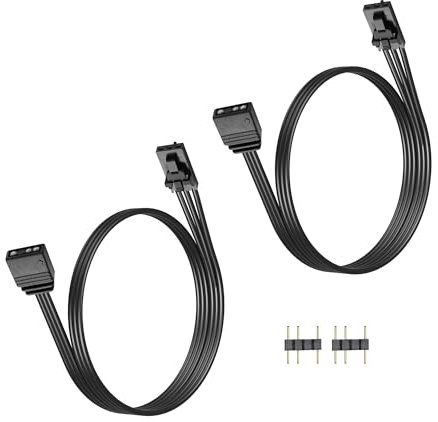 GINTOOYUN 2 Pcs 5V ARGB Conversion Cable - Corsair 3-Pin Female to 5V 3-Pin ARGB Female for Corsair Controller, QL, LL120, ICUE, Shenguang Sync, Asus, HD (11.4 Inch) (Style 1)