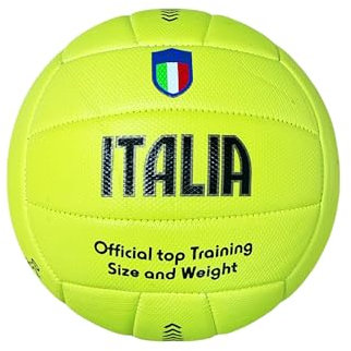 Mikado Sport Volleyballball italienisches Modell - Beachvolleyball aus HF-PVC - Große Größe für Spieltraining - Erwachsene Jugendliche und Kinder (Gelb)