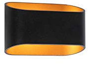 Design I Aplique Negro con Oro Solo R. Moderno Apto para LED G9 |1 lámpara de pared de aluminio, adecuada para salón I cocina I dormitorio I reliable