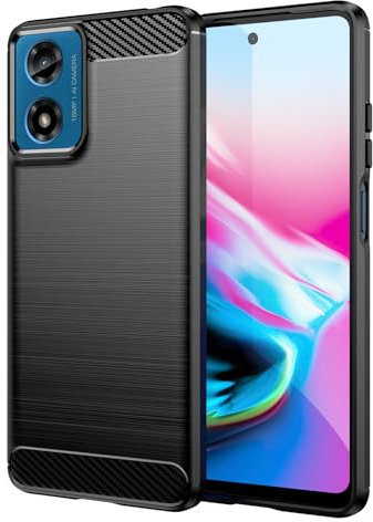 TailTech Coque pour Motorola E14/G04/G04S/G24, [Noir] Coque de téléphone en TPU à rayures brossées avec protection contre les chocs, compatible avec Moto E14/G04/G04S/G24