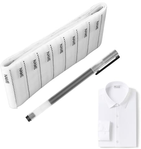 200 Stück Namensetiketten für Kleidung, Wäscheetiketten zum Aufbügeln, Bügeletiketten, Waschmaschinenfest, Selbstklebend Namensschilder für Kleidung,Namensaufkleber Kinder Schule Pflegeheime,mit Stift