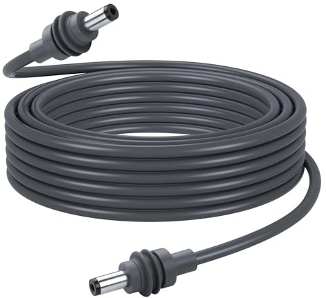 CERRXIAN Starlink Mini DC Cable de alimentación, 5M/16.4FT 100W Starlink Mini DC5521 Cable Impermeable de Repuesto para Exterior/Interior Gris