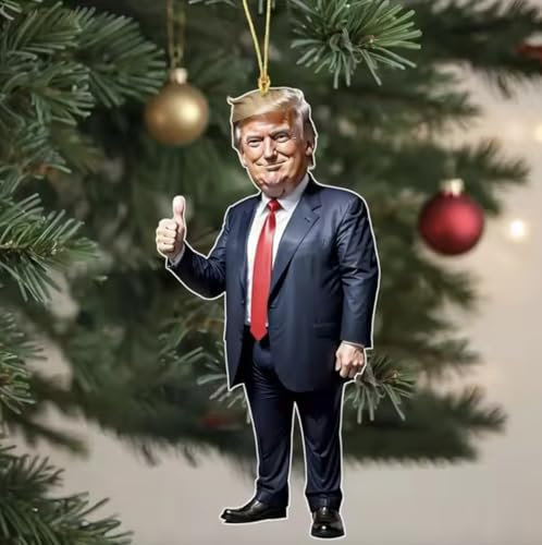 Lustige Trump Weihnachtsdekoration Weihnachtsanhänger– Acryl-Anhänger für Auto & Baum Weihnachten & Feiertage (7)