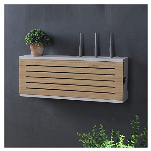CEHJZQRPL Sicherungskasten Abdeckung Schrank, Massivholz-Wand-Router, Set-Top-Box, Aufbewahrungsbox, Sortieren, Hider-Regal, TV-Unterreihe, Steckdosen-Okklusionsbox, WLAN-Router(Medium)
