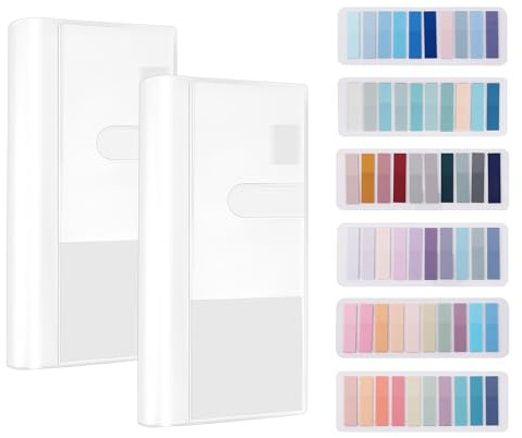 2 Stück Buchumschläge mit Etiketten, 20,3 x 19,3 cm Transparente Notizbuchhülle Planerhülle Schutz Starker Kunststoff Schutzumschlag für Bücher Notizbücher Planer
