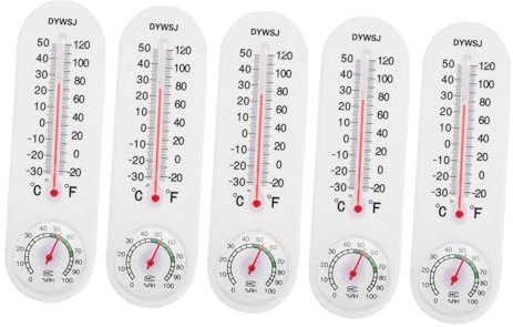 DIKACA 5er Set Wandthermometer Und Hygrometer Für Gewächshaus Und Garten Maximal Und Minimalwerte Ideal Für Pflanzenpflege Und Außenanwendungen