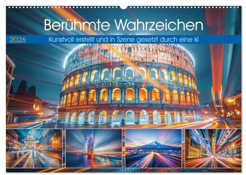 Berühmte Wahrzeichen (Wandkalender 2026 DIN A2 quer), CALVENDO Monatskalender: Die berühmtesten Wahrzeichen sind ein Symbol für zeitlose Schönheit, ... und historische Bedeutung. (CALVENDO Orte)