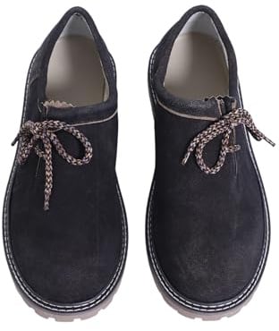AlpsOak - Lederhosen Shoes Men - Authentic German Shoes for Oktoberfest - Trachten Shoes - Haferl German Shoes - Brown
